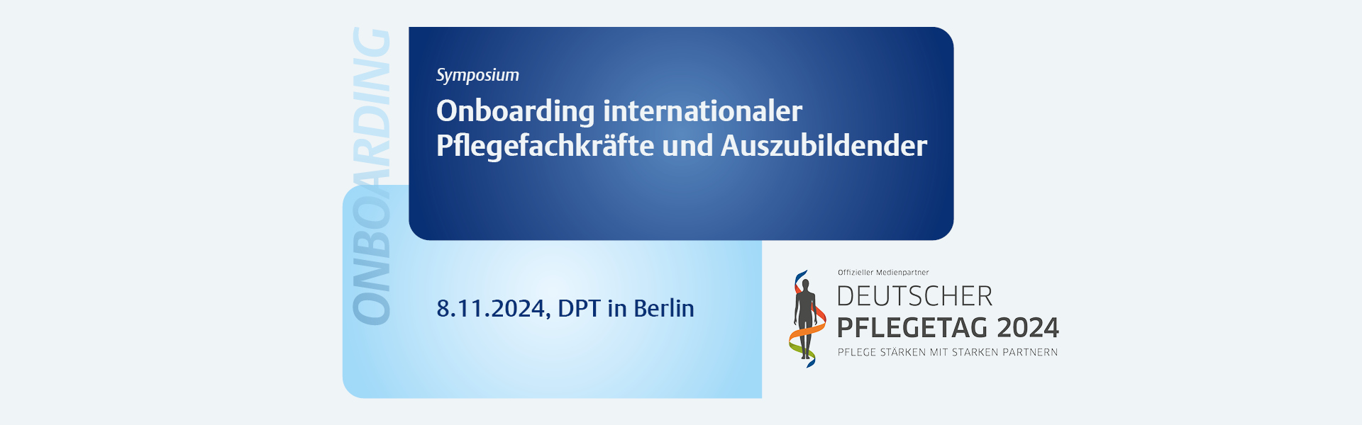 Im Rahmen der Medienpartnerschaft zwischen dem Deutschen Pflegetag und Thieme veranstalten wir ein Symposium zum Thema „Onboarding internationaler Pflegefachkräfte und Auszubildender“. Wann: Freitag, 08. November 2024, 10:45-11:45 Uhr Wo: auf dem Deutschen Pflegetag, hub27, Berlin Freuen Sie sich auf Anregungen, Meinungen und Diskussionen.